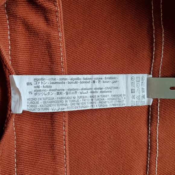 Rust Orange Denim Mini Skirt - Picture 5 of 5